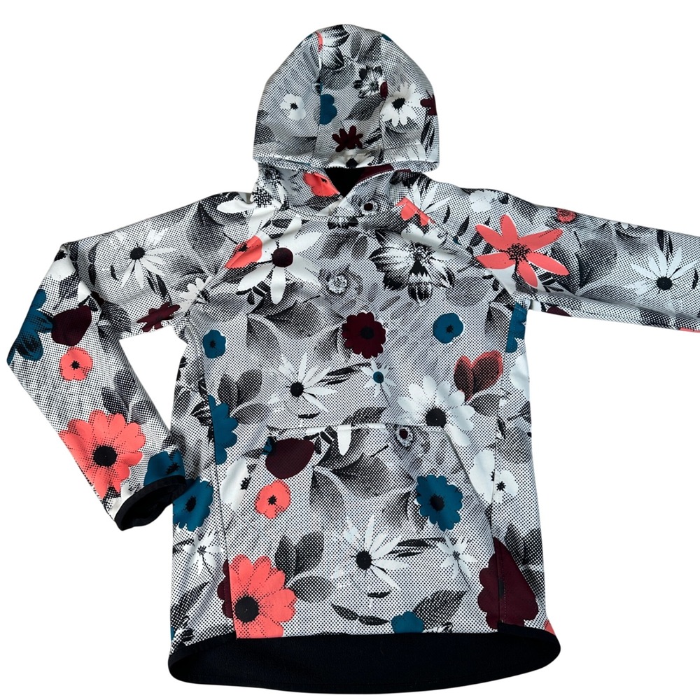Burton Girls Crown Weatherproof Pullover Hoodie‎ Floral Ski Large Snowboarding